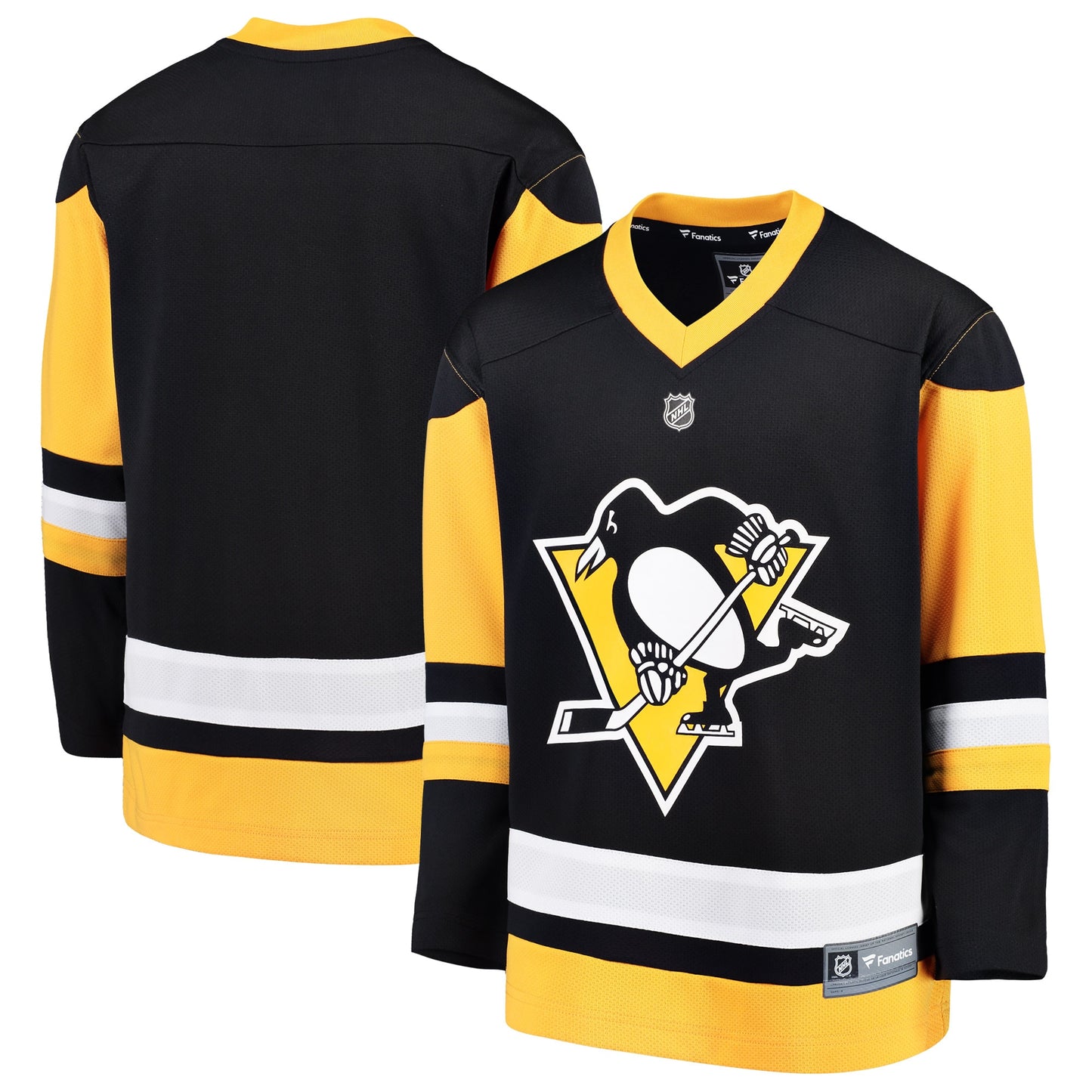Pittsburgh Penguins Fanatics Branded Youth Home Replica Blank Jersey - Black